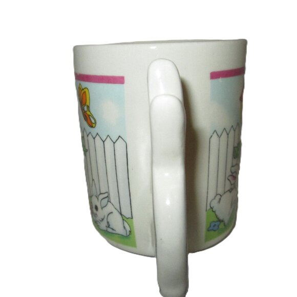 (Easter?)Bunny Hare Rabbit carrot bouquet with Bunny Hare Rabbit handle mug made - Picture 6 of 6